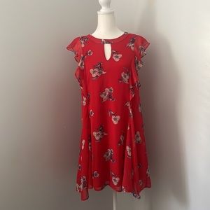 Sienna sky floral dress, red, size M